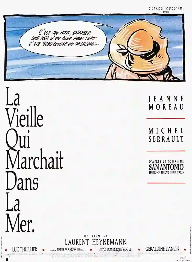 走在海中的老妇